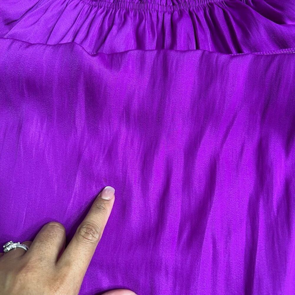 Lilly Pulitzer Purple Silky Dee Ruffle Off the Shoulder Top XS Women - Picture 6 of 7
